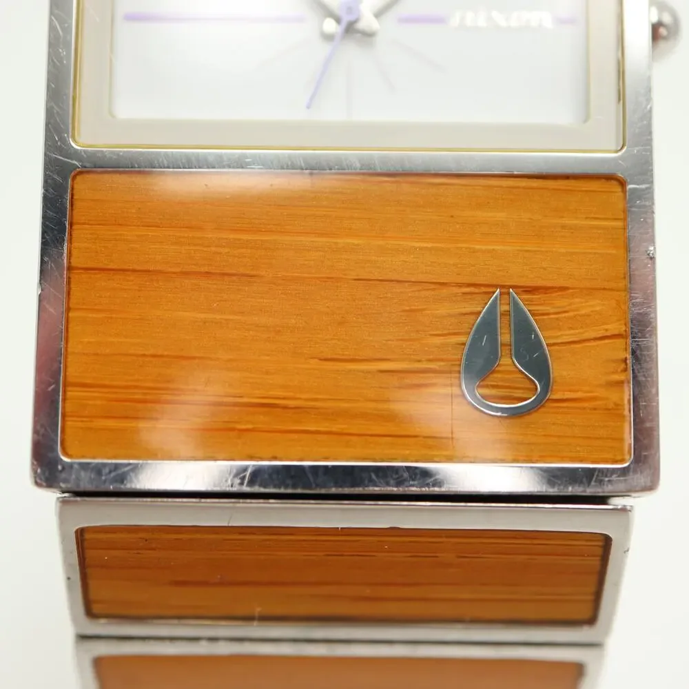 Nixon The Chalet 31mm Unisex Watch Bamboo Wood Steel 6.5